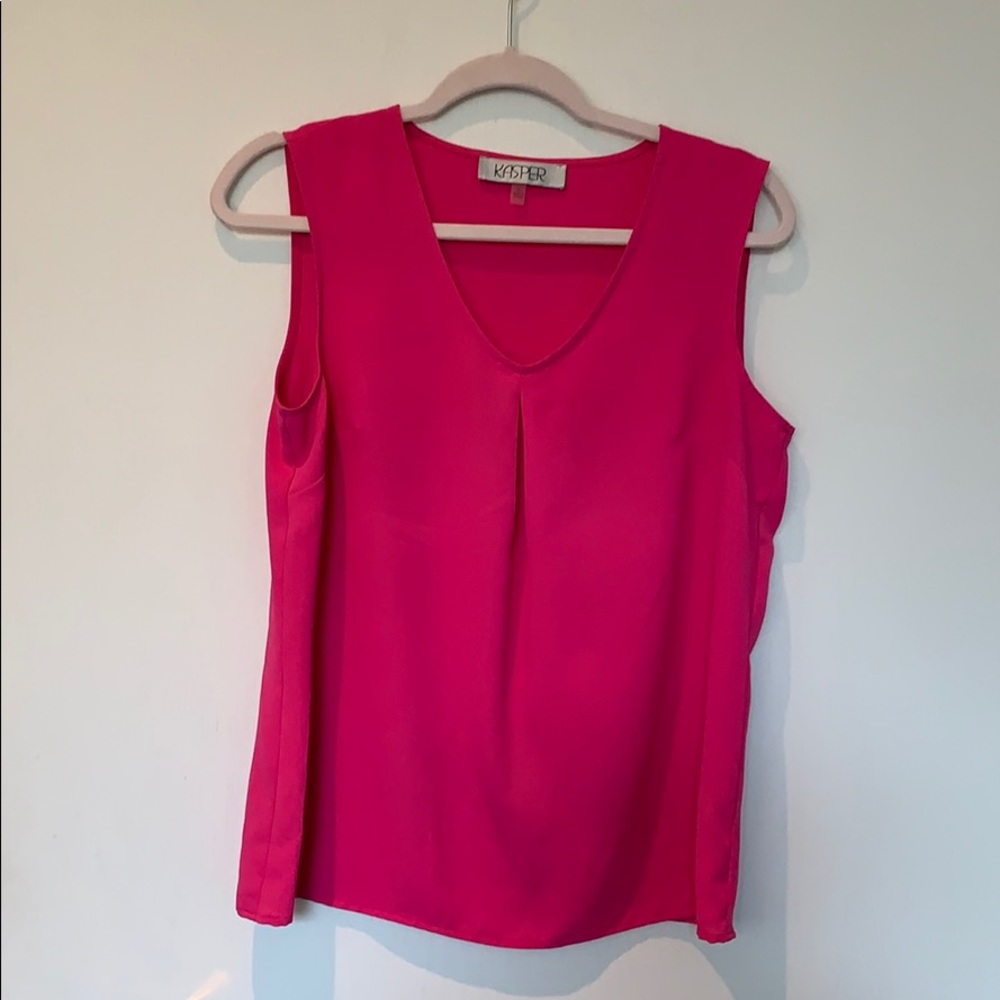 Hot Pink Sleeveless Blouse